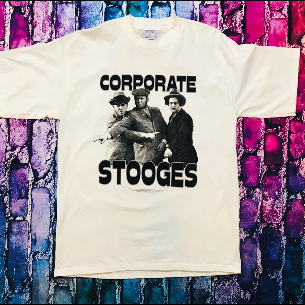 VINTAGE Three Stooges (Corporate Stooges) t-shirt size XL